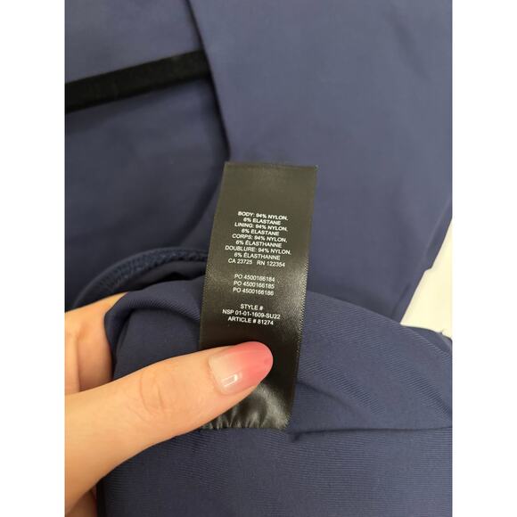 Aritzia Babaton Bodysuit Womens Large Original Contour Squareneck Navy Blue - Picture 5 of 5